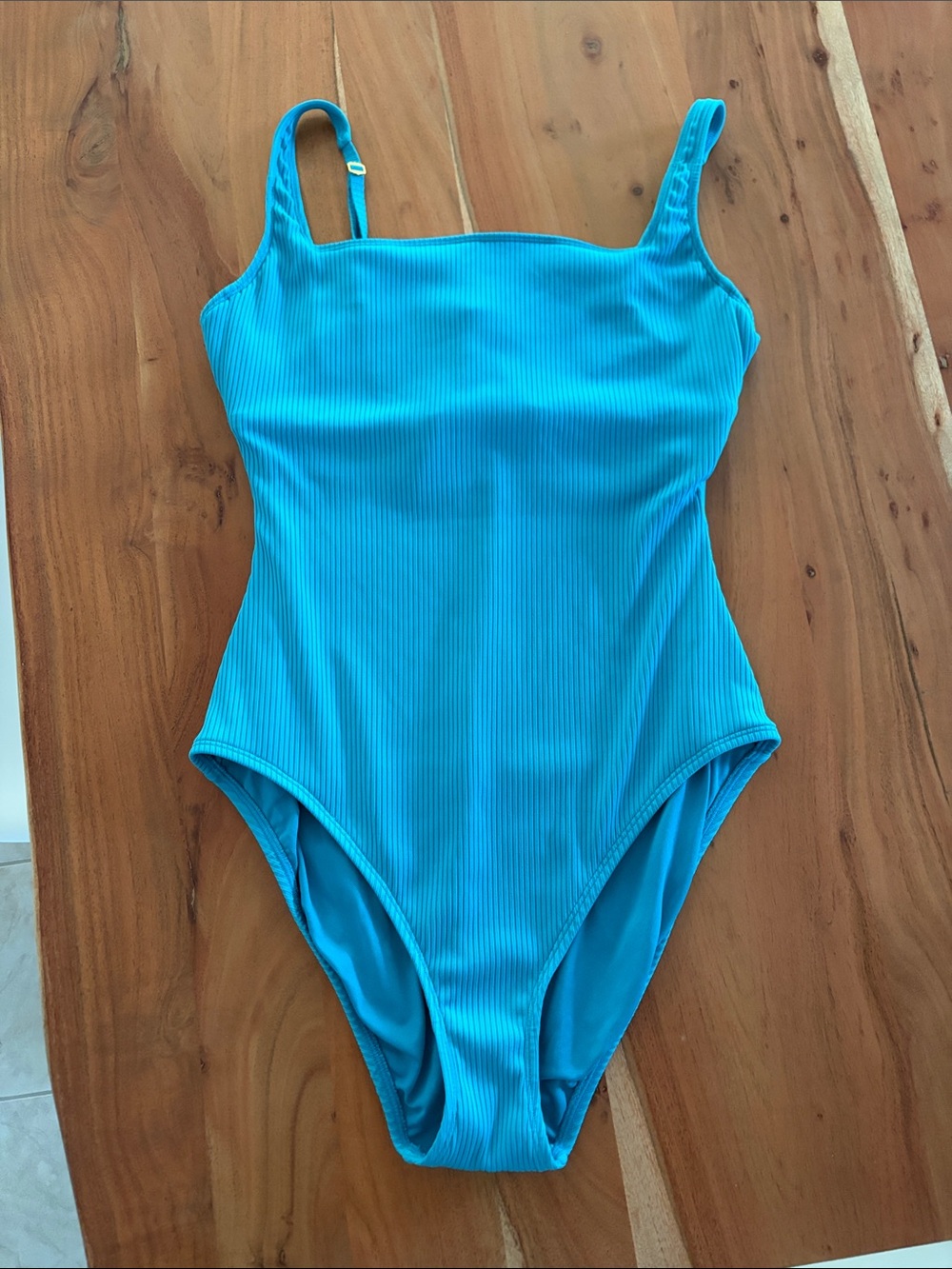 Bleu Rod Beattie Ribbed One-Piece Swimsuit in Turquoise Blue